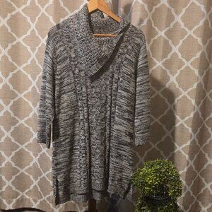 Oversized sweater w/ asymmetric neck line